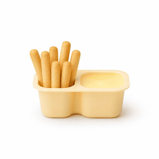 Snack pour enfants à base de fromage fondu et de gressins