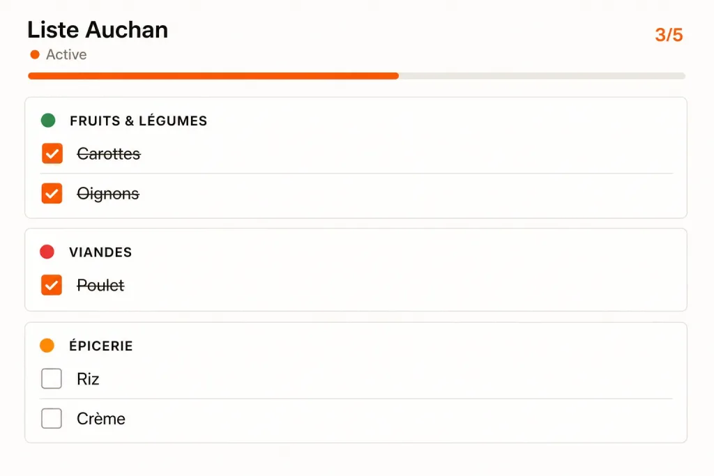 Liste de courses intelligente