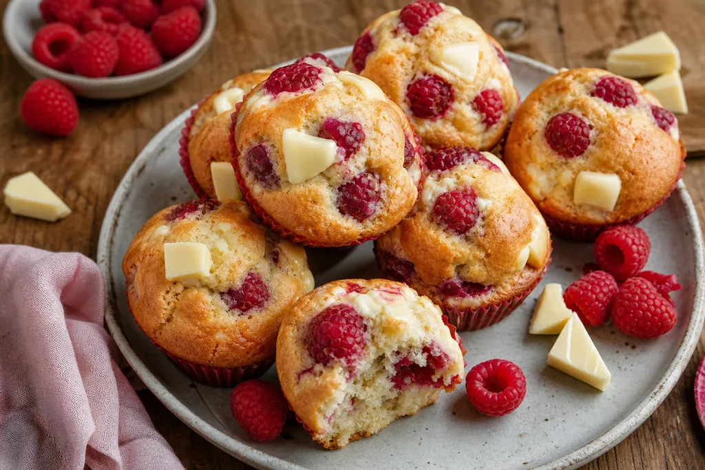 Muffins Chocolat Blanc et Framboises