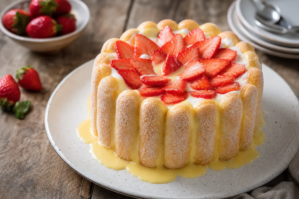 Charlotte aux Fraises et Fromage Blanc