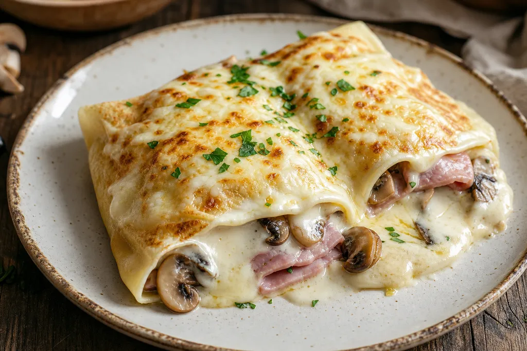 Crêpes Jambon Champignon Béchamel