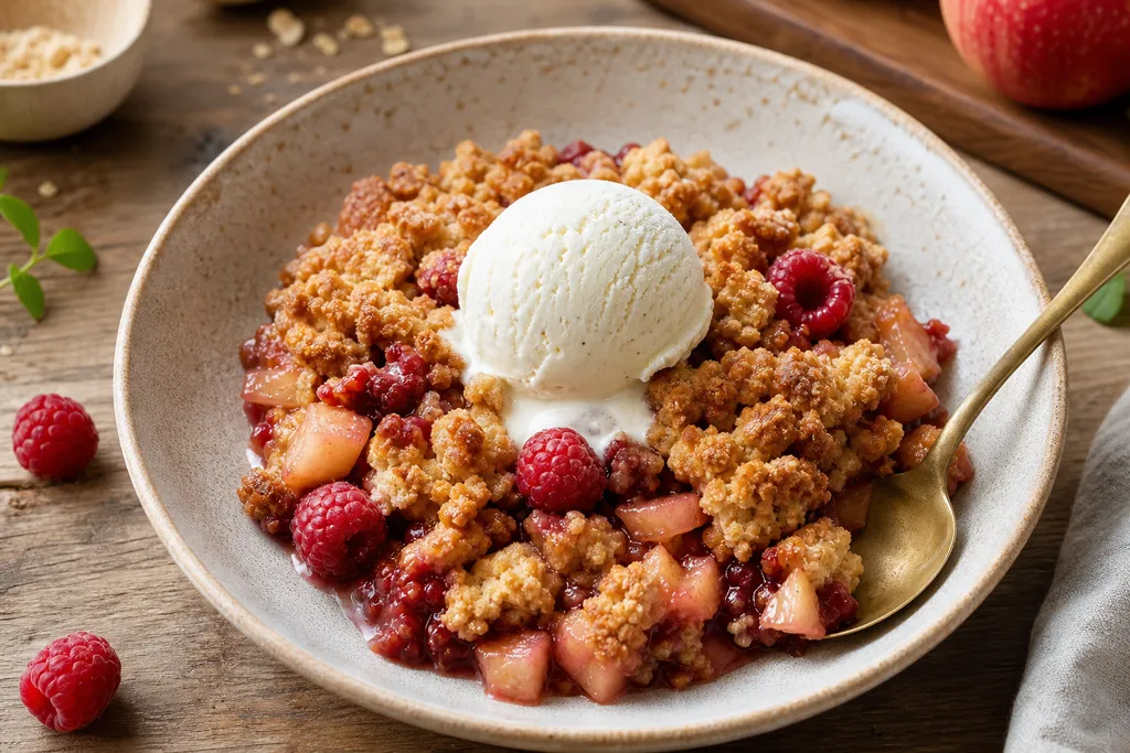 Crumble Pommes-Framboises
