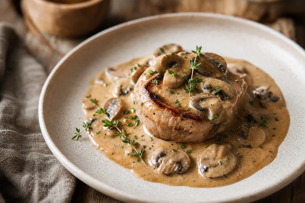 Filet Mignon Sauce Forestière