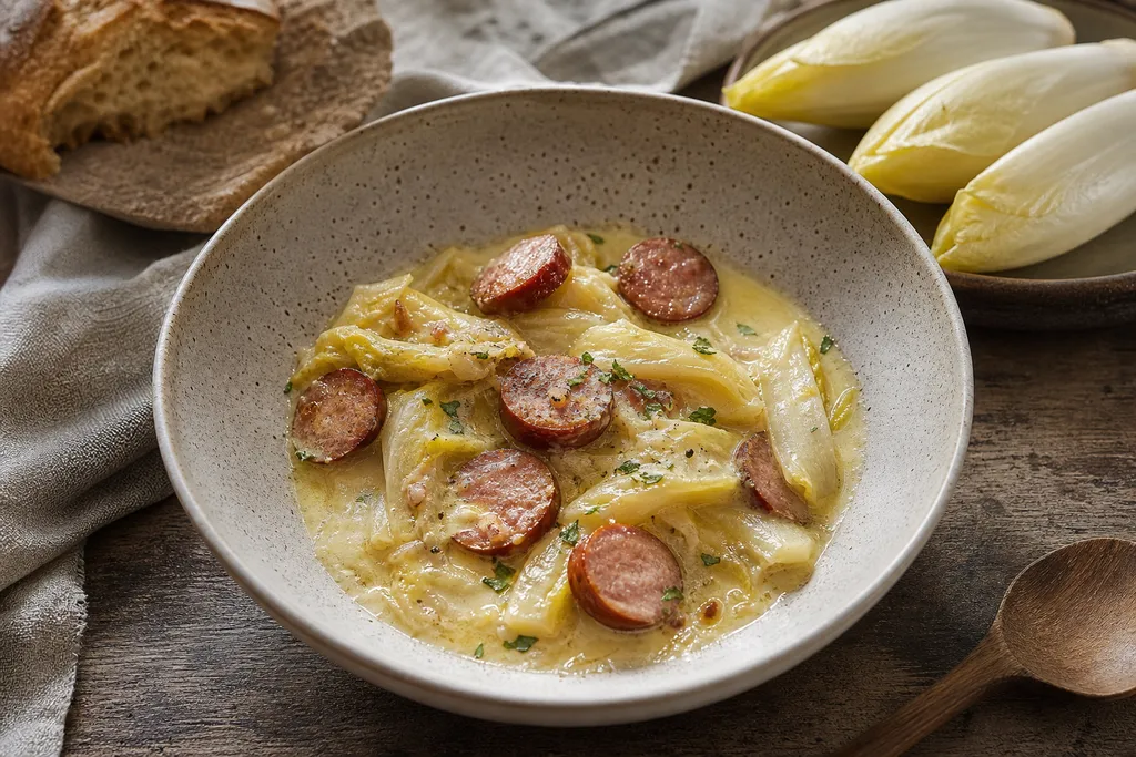 Fondue d'Endives aux Saucisses Fumées