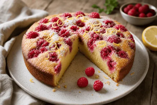 Gâteau Moelleux aux Framboises
