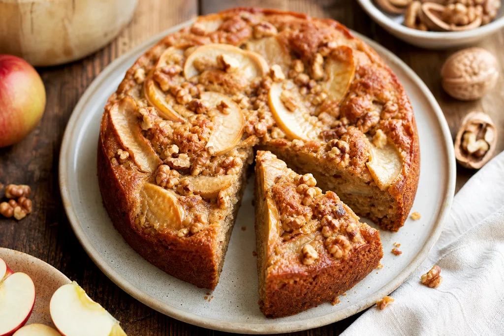 Gâteau aux Noix et aux Pommes