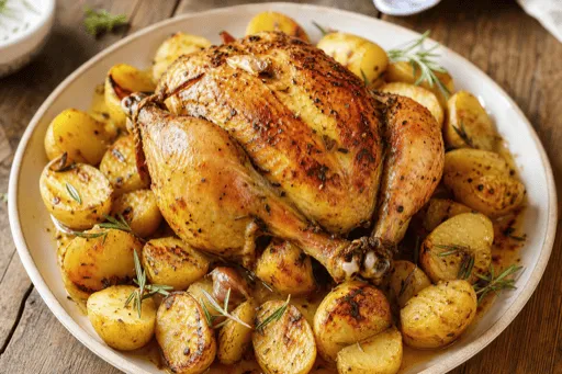 Poulet au Four et Pommes de Terre