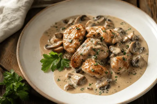Ris de Veau à la Crème et aux Champignons