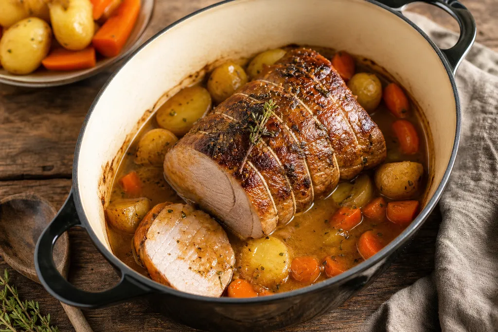 Rôti de Porc en Sauce à la Cocotte