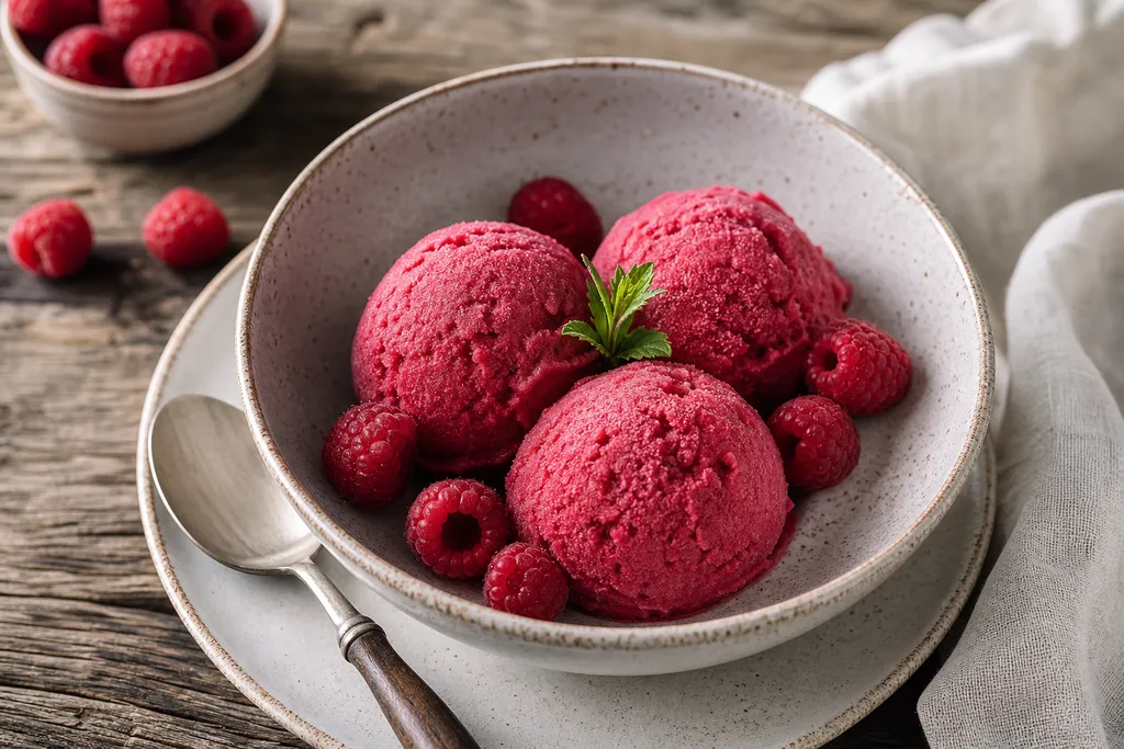 Sorbet Framboise sans Sorbetière