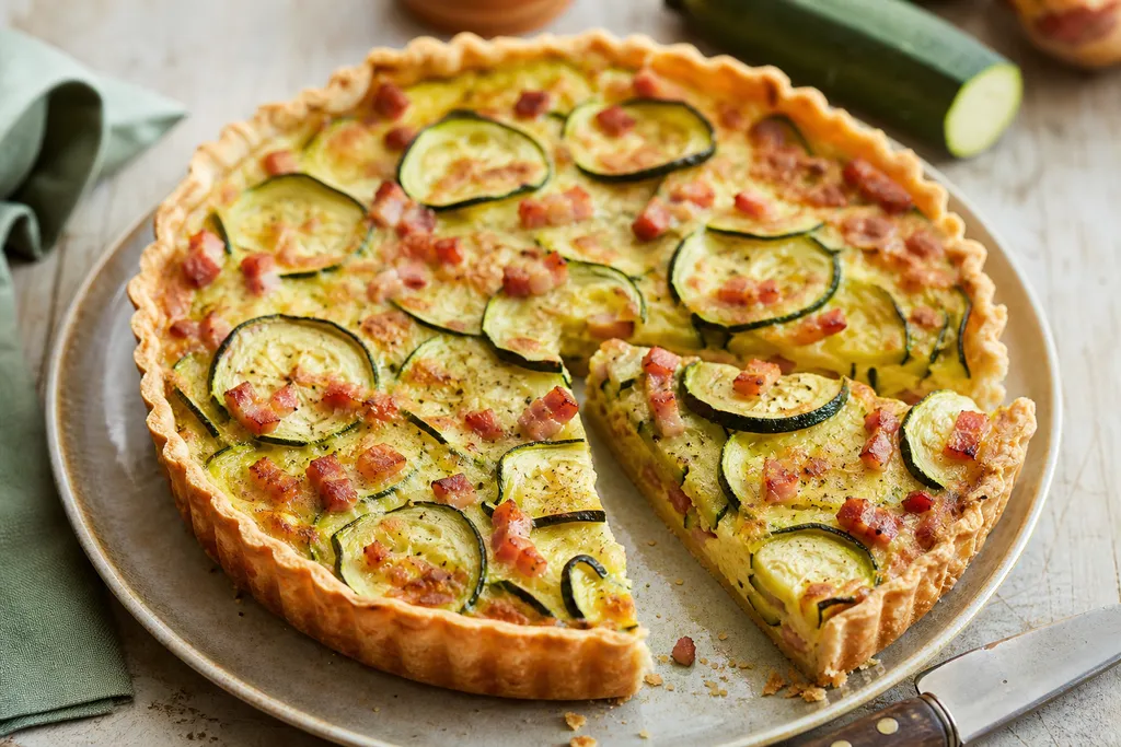 Tarte aux Courgettes et Lardons