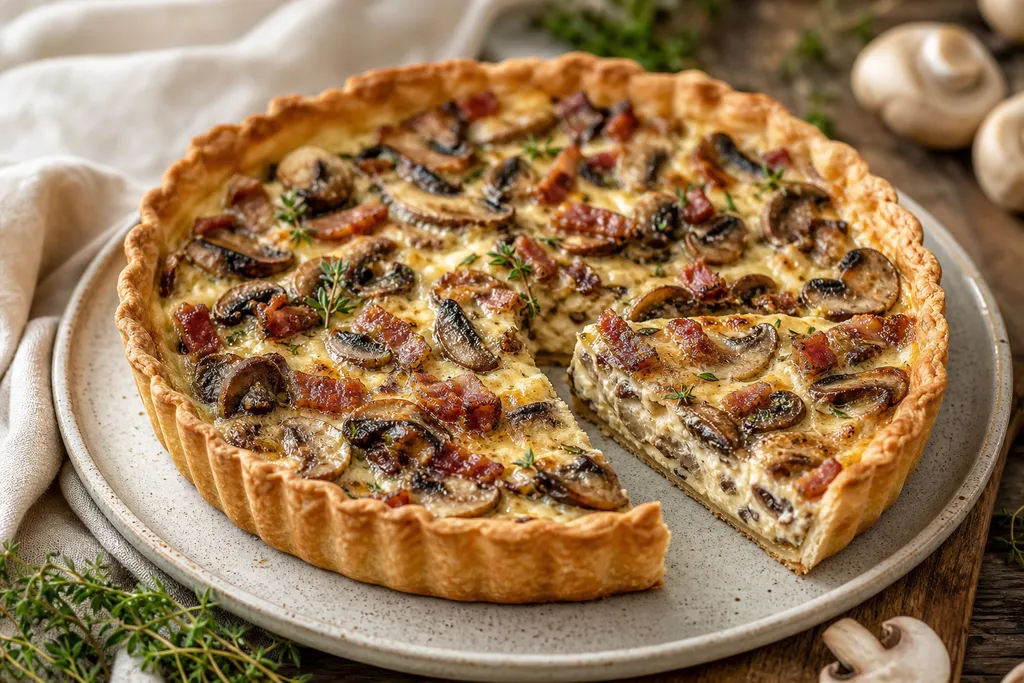 Tarte Champignons et Lardons