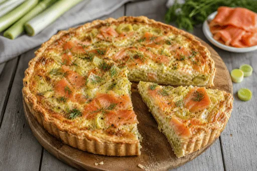 Tarte aux Poireaux et Saumon