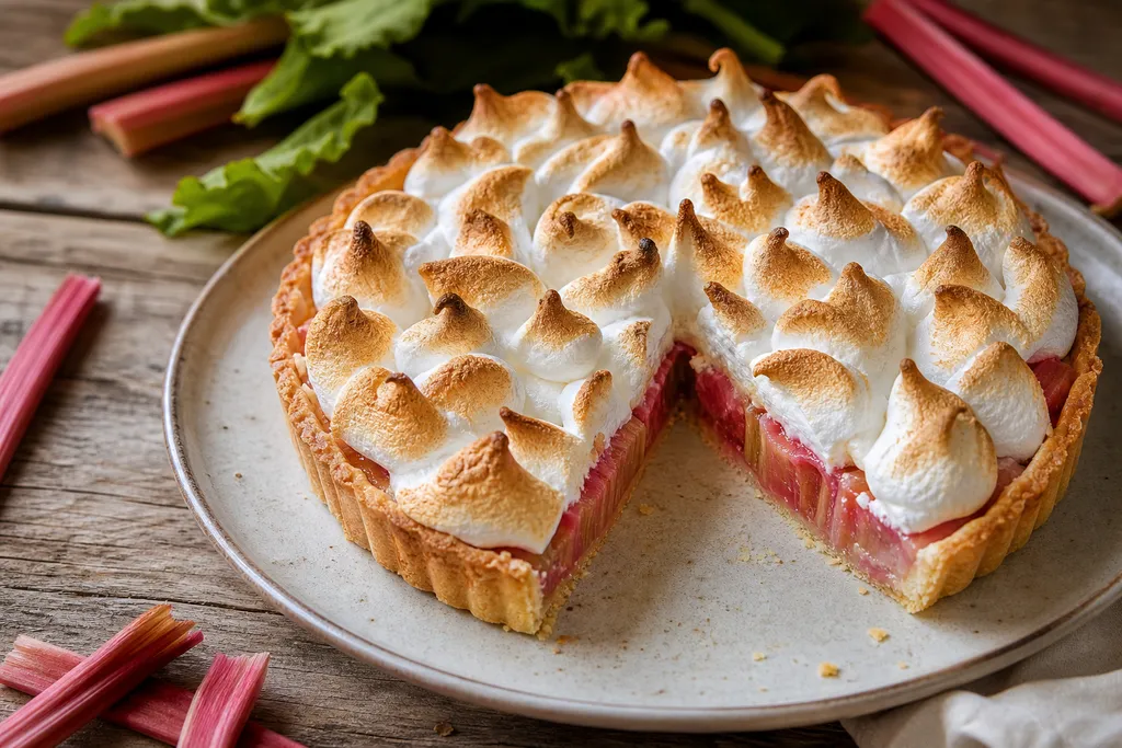 Tarte à la Rhubarbe Meringuée