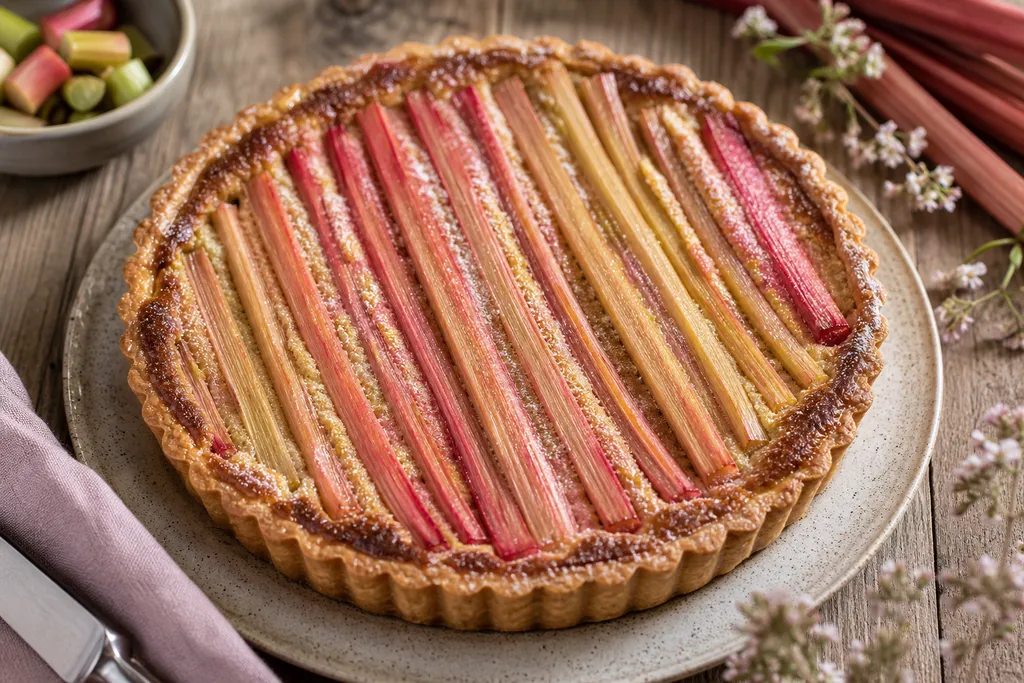 Tarte à la Rhubarbe et à la Poudre d'Amande