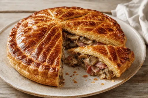 Tourte aux Champignons et Jambon