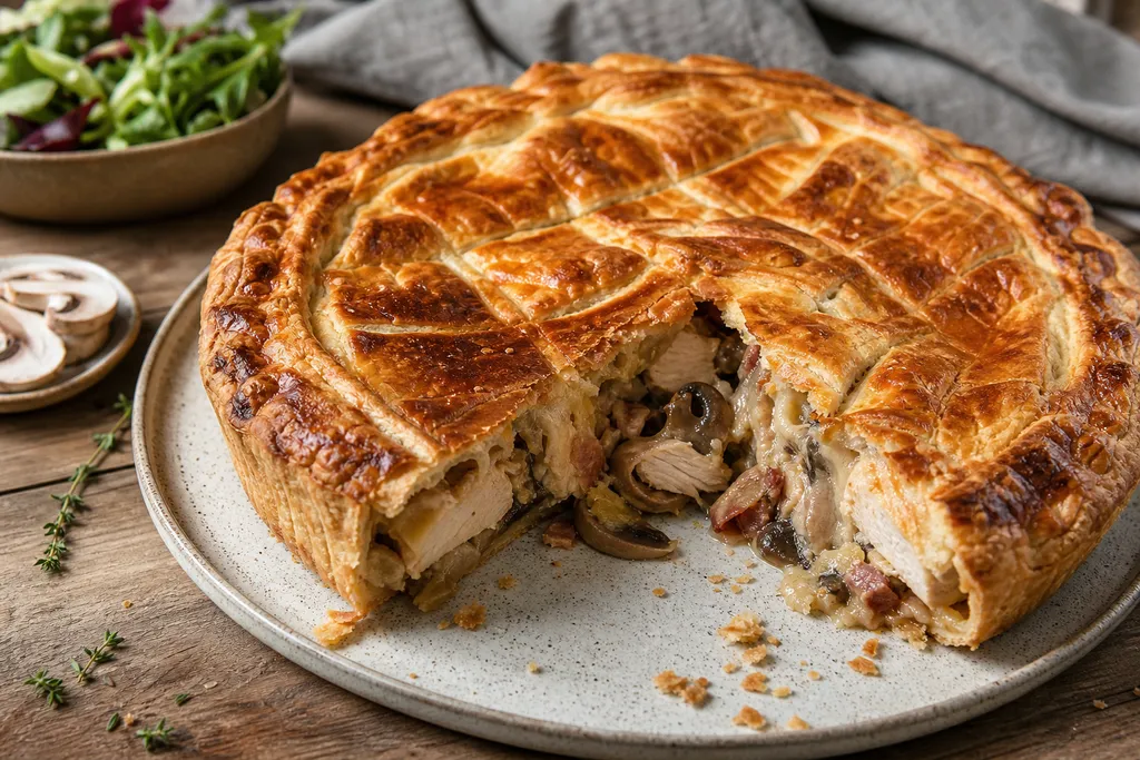 Tourte au Poulet et aux Champignons