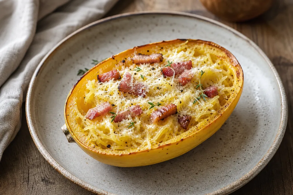 Courge Spaghetti à la Carbonara