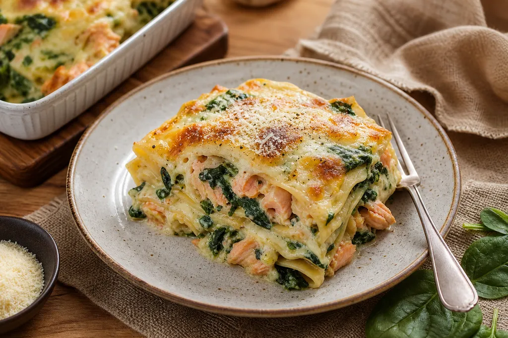 Lasagnes au Saumon et aux Épinards