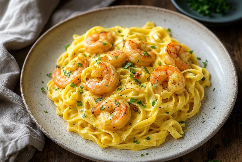 Tagliatelles aux Crevettes